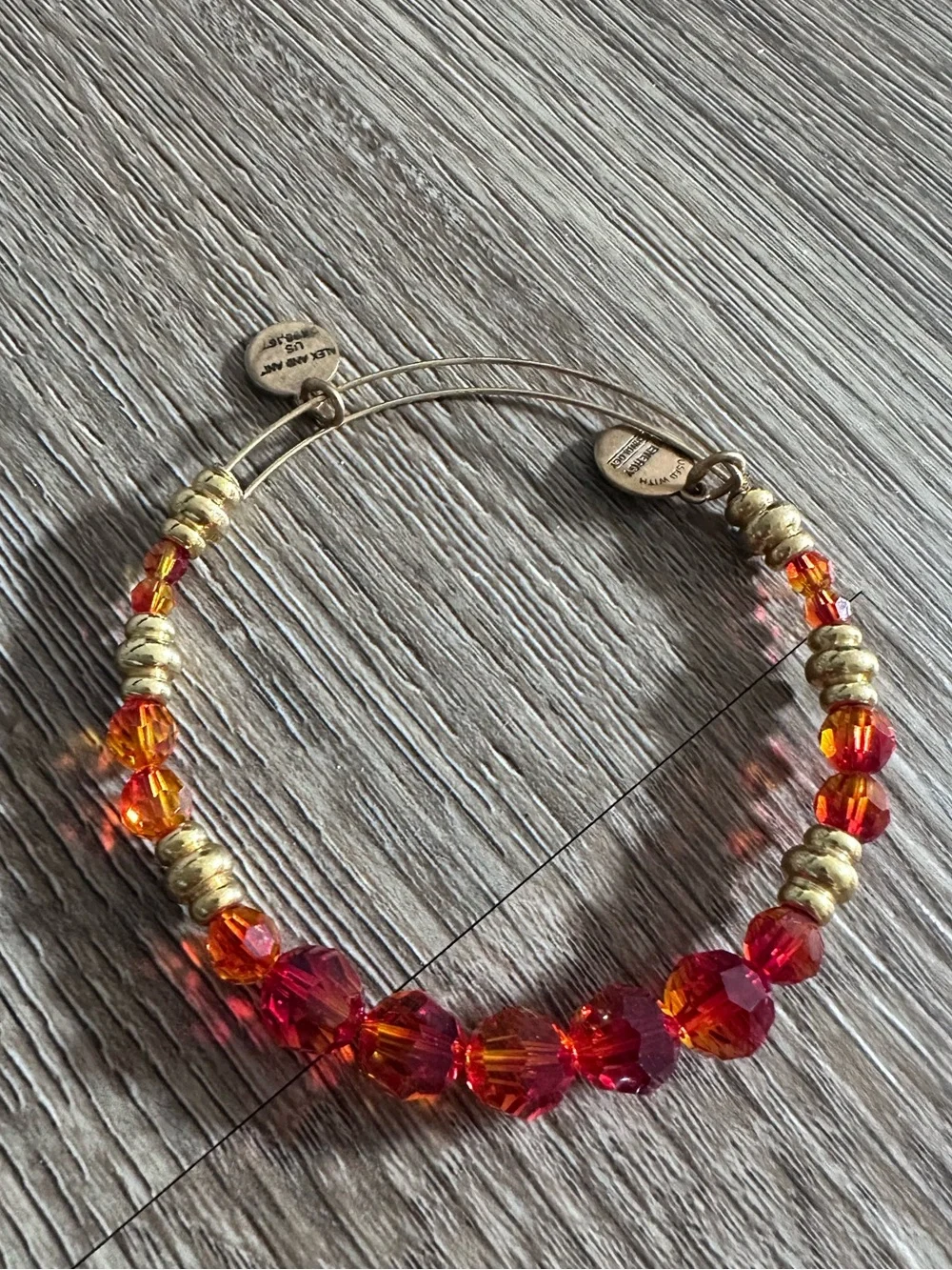 Alex and Ani Coral Swarovski bangle